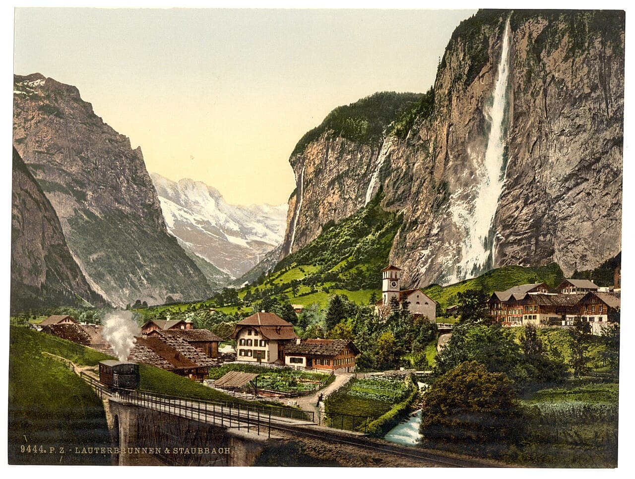 Lauterbrunnen Valley, Staubbach and Jungfrau, Bernese Oberland, Switzerland-LCCN2001701214